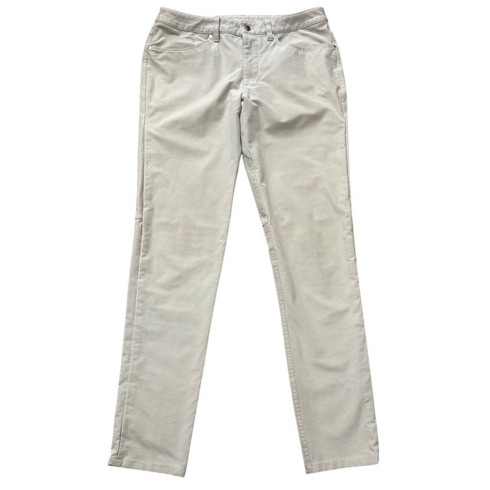 Lululemon ABC Pant Slim Tan Khaki Warpstreme 5 Pocket Mens 32x32 M5ABOS